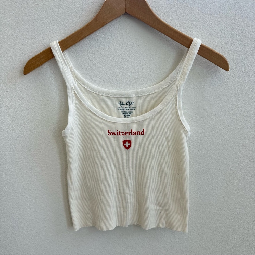 Brandy Melville White Heather Switzerland Graphic Tank